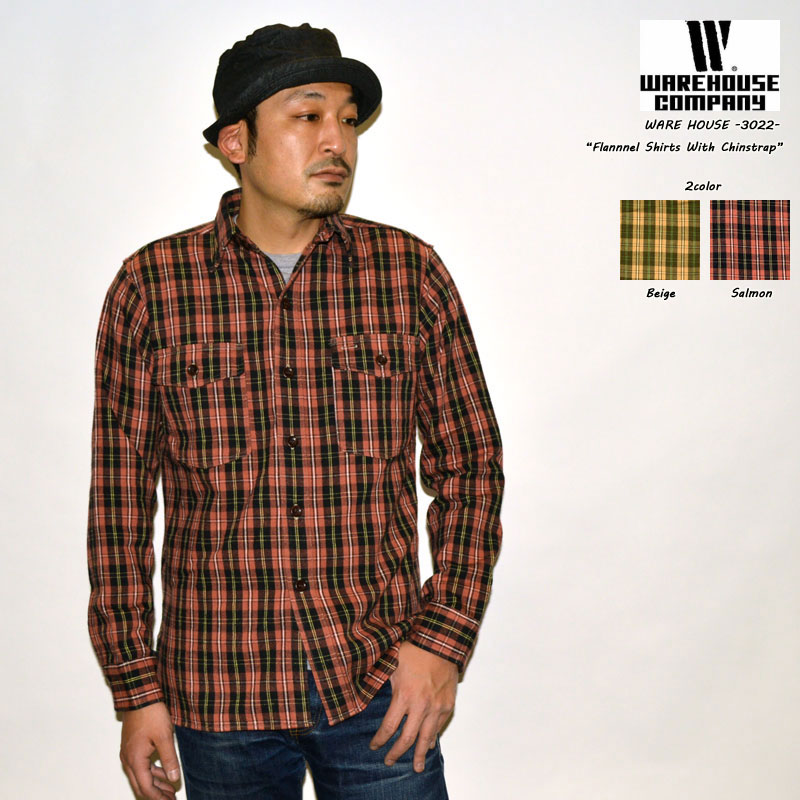 WAREHOUSE ウエアハウス 長袖シャツ 3022 FLANNEL SHIRTS WITH